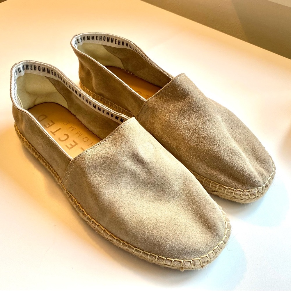 SELECTED HOMME MENS SUEDE ESPADRILLAS